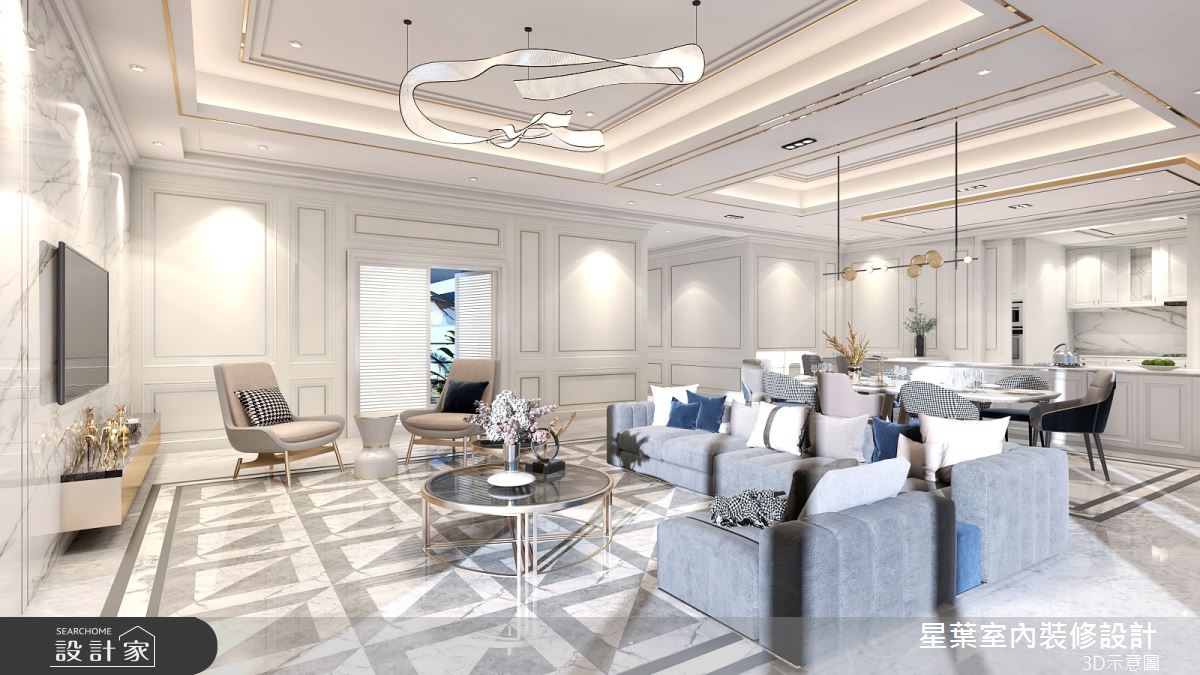 175坪新成屋(5年以下)＿輕奢風客廳案例圖片＿星葉室內裝修設計＿星葉_42_西非175坪輕奢風之6