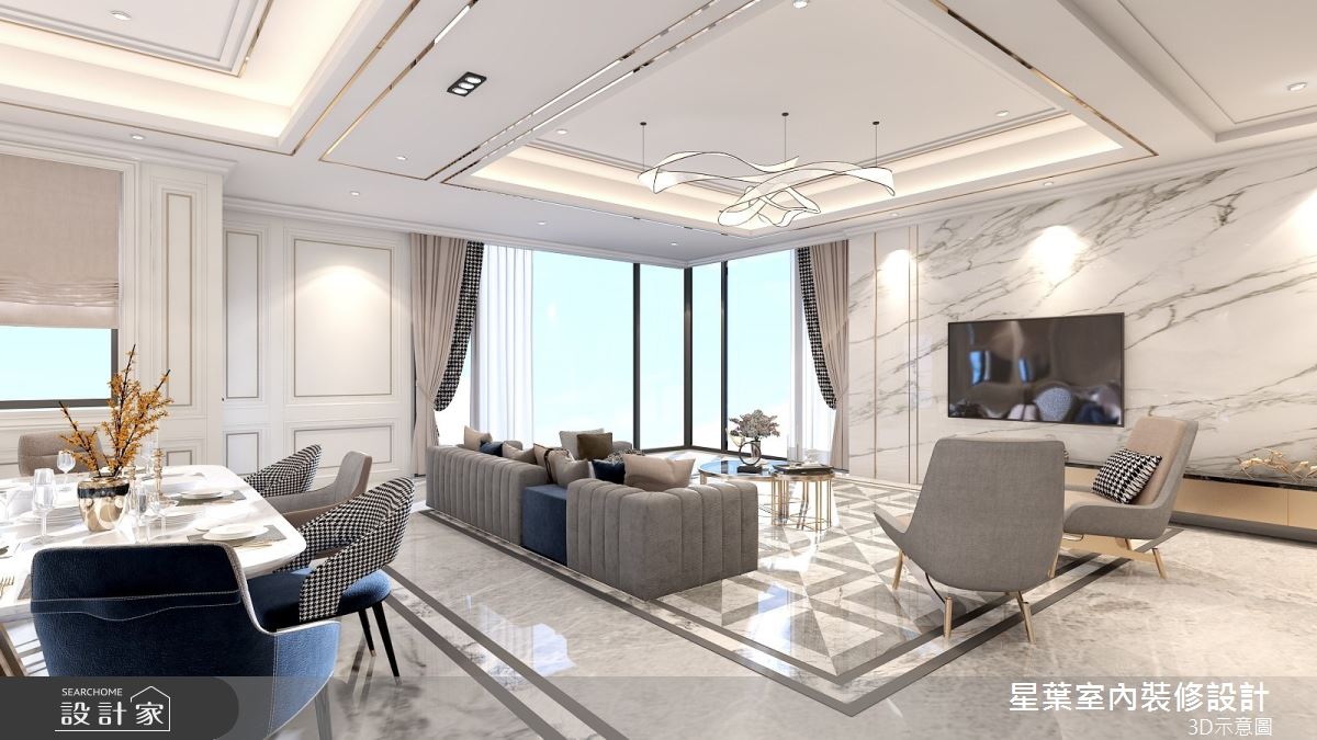 175坪新成屋(5年以下)＿輕奢風餐廳案例圖片＿星葉室內裝修設計＿星葉_42_西非175坪輕奢風之8