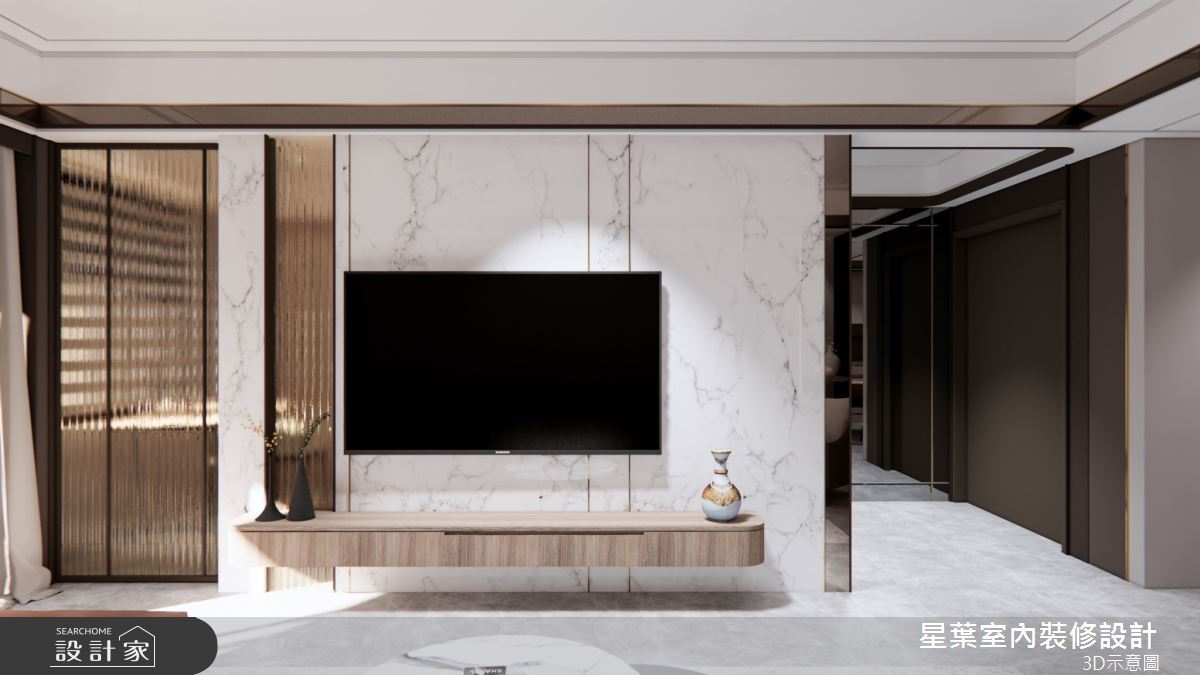 41坪老屋(16~30年)＿輕奢風客廳案例圖片＿星葉室內裝修設計＿星葉_47_台北老屋翻新41坪輕奢風之3