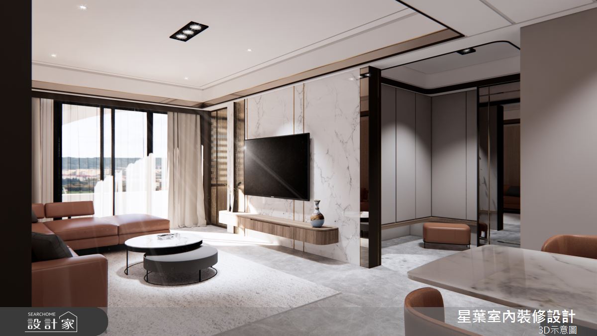 41坪老屋(16~30年)＿輕奢風客廳案例圖片＿星葉室內裝修設計＿星葉_47_台北老屋翻新41坪輕奢風之4