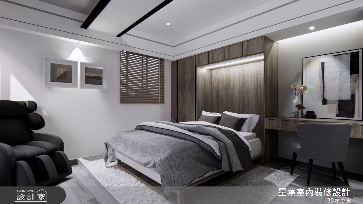 105坪中古屋(5~15年)＿輕奢華風臥室案例圖片＿星葉室內裝修設計＿星葉_51_桃園105坪輕奢華風之21