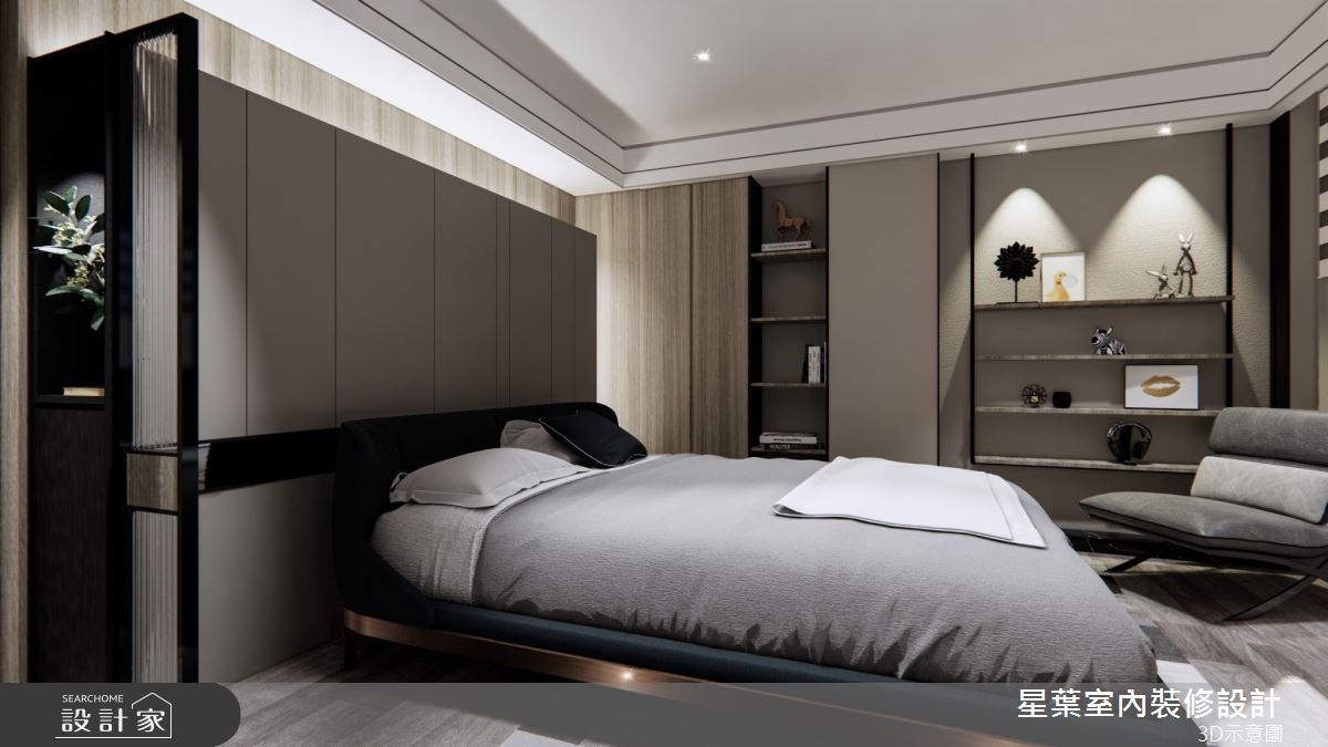 105坪中古屋(5~15年)＿輕奢華風臥室案例圖片＿星葉室內裝修設計＿星葉_51_桃園105坪輕奢華風之19