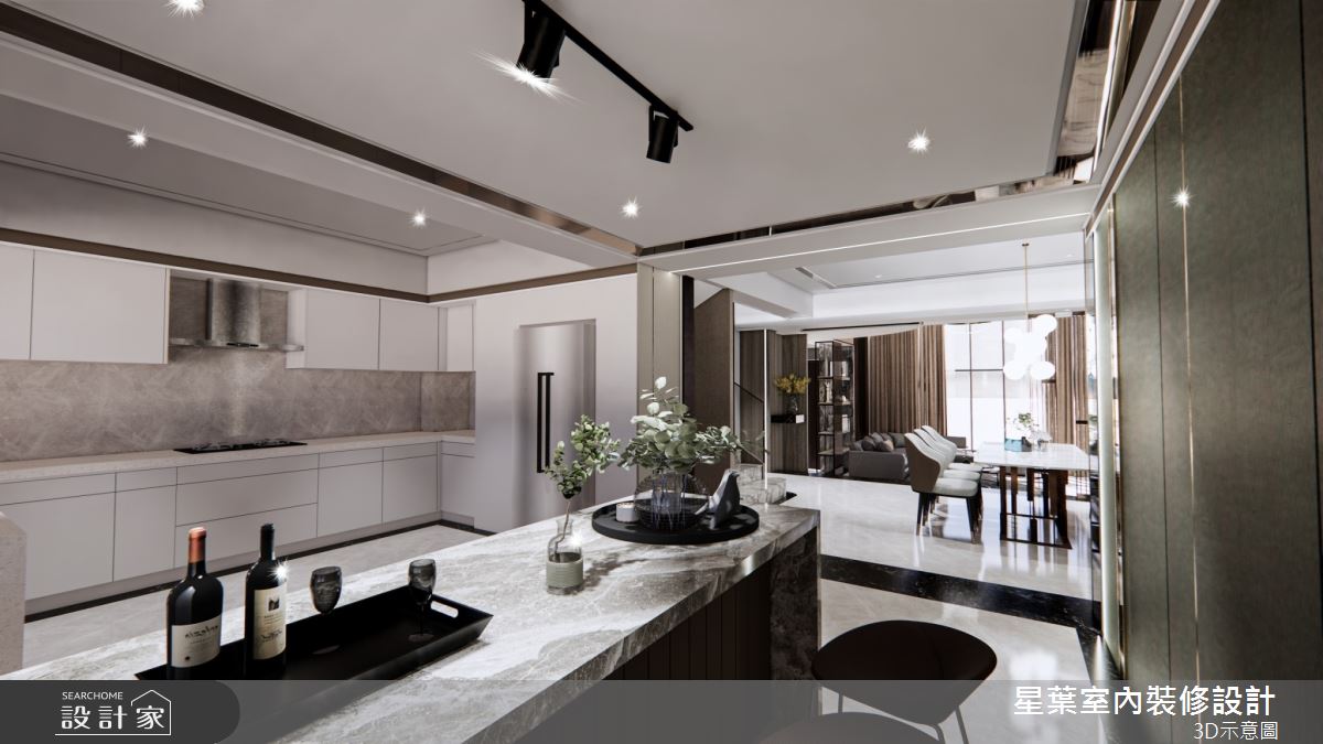 105坪中古屋(5~15年)＿輕奢華風中島案例圖片＿星葉室內裝修設計＿星葉_51_桃園105坪輕奢華風之9