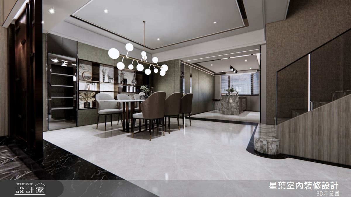 105坪中古屋(5~15年)＿輕奢華風餐廳案例圖片＿星葉室內裝修設計＿星葉_51_桃園105坪輕奢華風之7