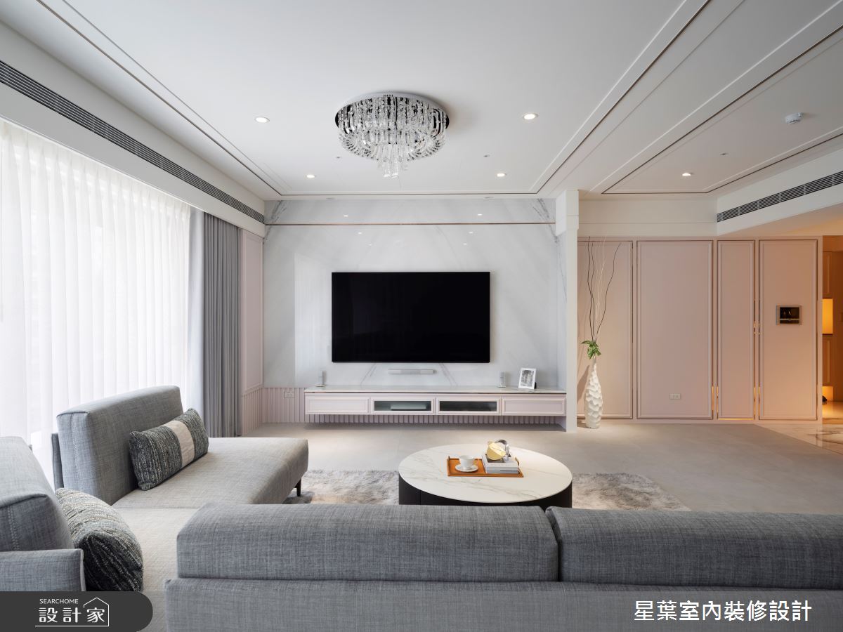 43坪中古屋(5~15年)＿輕奢華風玄關客廳案例圖片＿星葉室內裝修設計＿星葉_52_台北43坪輕奢華風之8