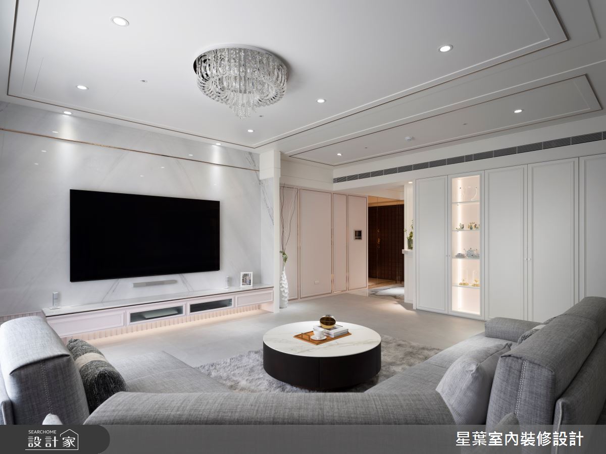 43坪中古屋(5~15年)＿輕奢華風玄關客廳案例圖片＿星葉室內裝修設計＿星葉_52_台北43坪輕奢華風之7