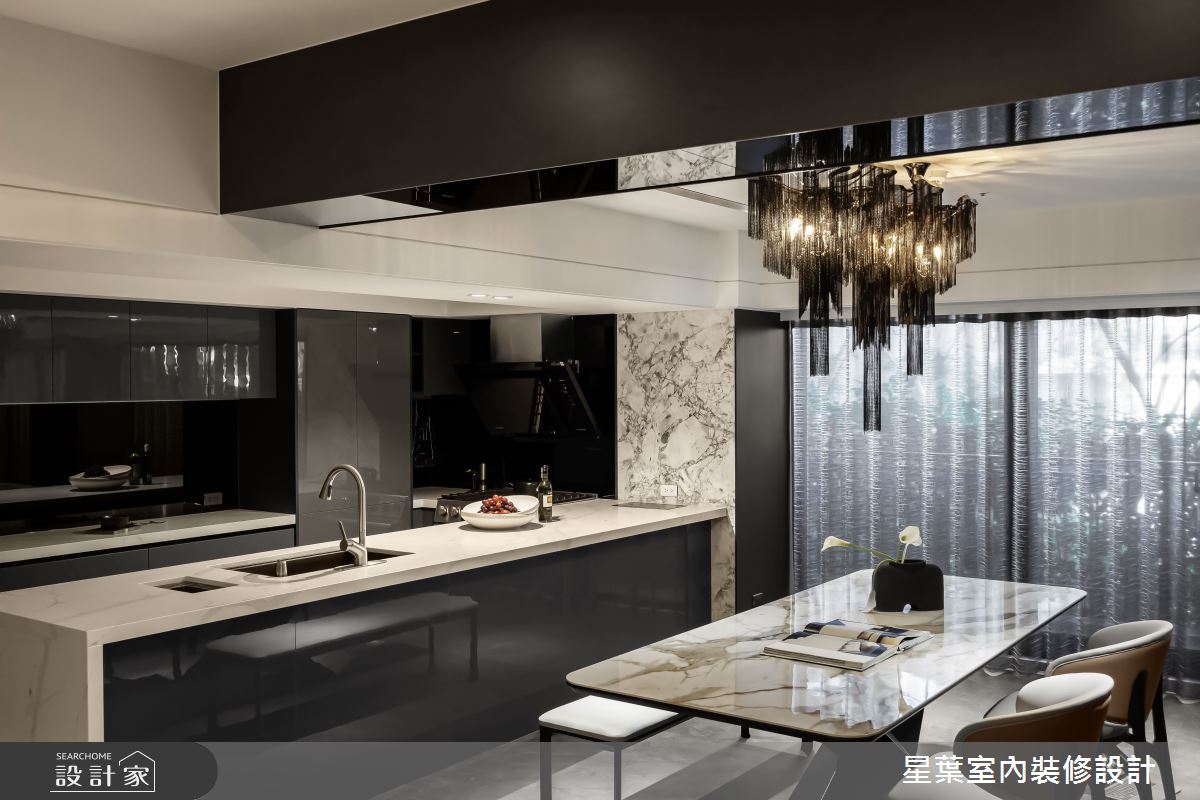 58坪毛胚屋＿輕奢華風餐廳廚房中島案例圖片＿星葉室內裝修設計＿星葉_53_桃園58坪輕奢華風之7