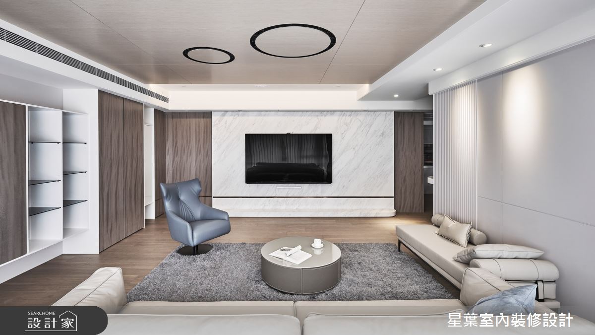 43坪中古屋(5~15年)＿輕奢華風客廳臥榻案例圖片＿星葉室內裝修設計＿星葉_55_台北43坪輕奢華風之9