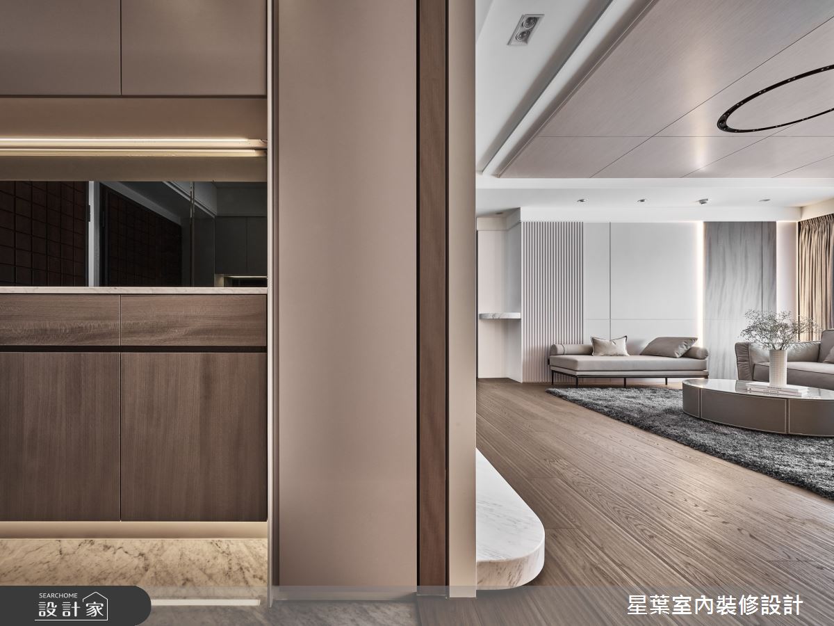 43坪中古屋(5~15年)＿輕奢華風玄關客廳案例圖片＿星葉室內裝修設計＿星葉_55_台北43坪輕奢華風之2