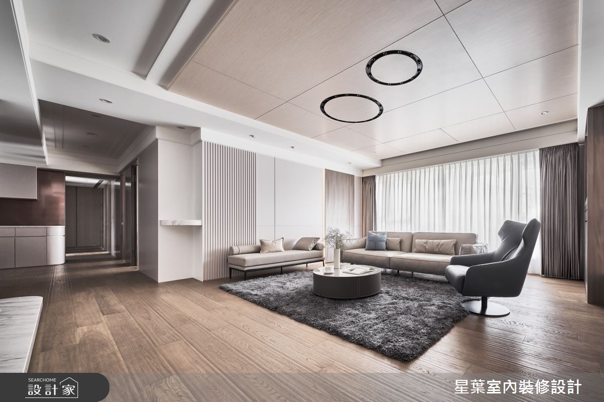 43坪中古屋(5~15年)＿輕奢華風客廳案例圖片＿星葉室內裝修設計＿星葉_55_台北43坪輕奢華風之3