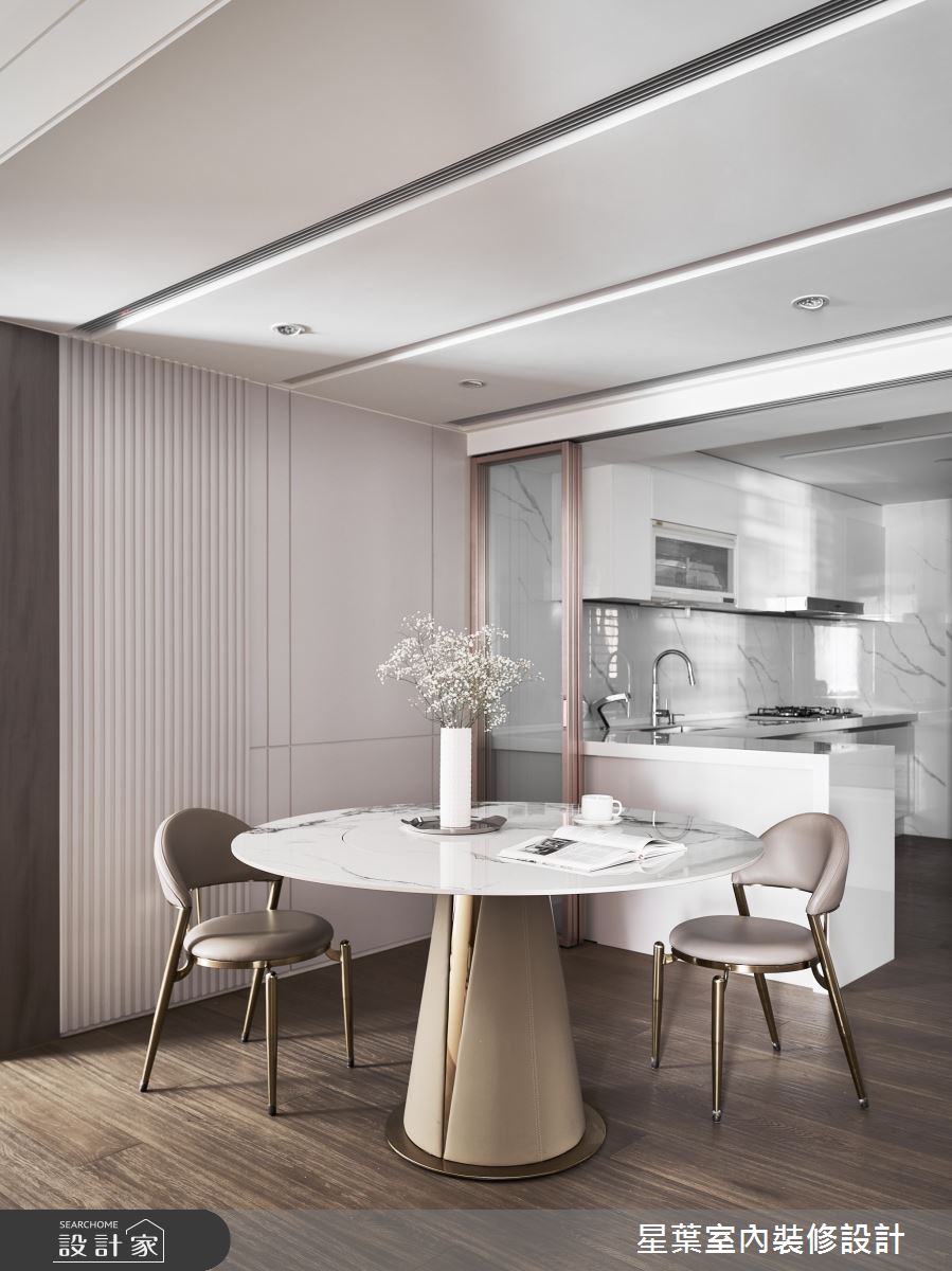 43坪中古屋(5~15年)＿輕奢華風餐廳廚房案例圖片＿星葉室內裝修設計＿星葉_55_台北43坪輕奢華風之14