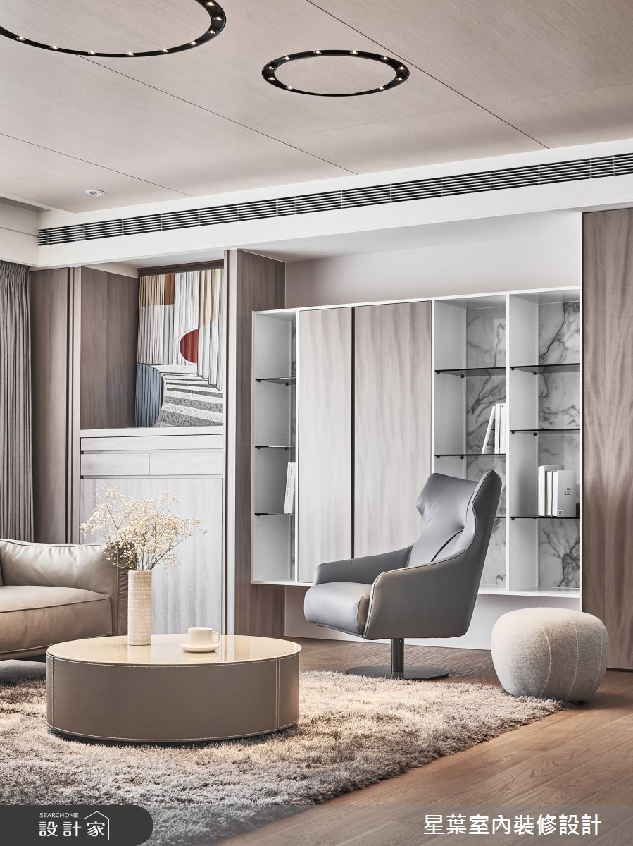 43坪中古屋(5~15年)＿輕奢華風客廳案例圖片＿星葉室內裝修設計＿星葉_55_台北43坪輕奢華風之7