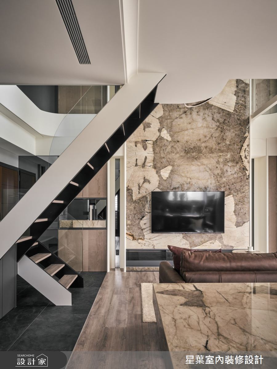 30坪毛胚屋＿輕奢風客廳樓梯案例圖片＿星葉室內裝修設計＿星葉_57_新北30坪輕奢風之4