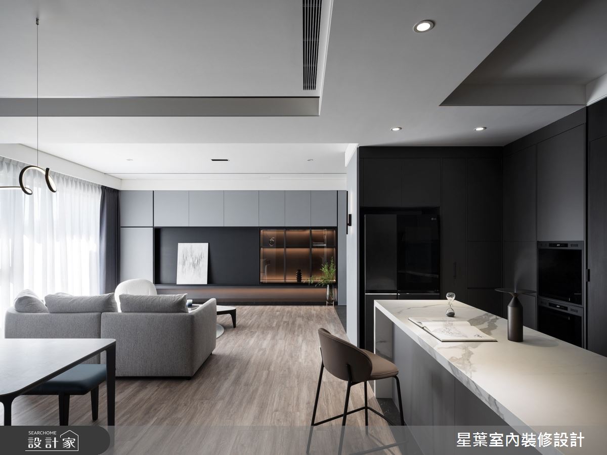 48坪中古屋(5~15年)＿現代簡約風客廳餐廳吧檯案例圖片＿星葉室內裝修設計＿星葉_58_台北48坪現代簡約風之9