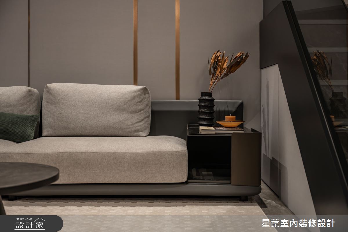 50坪新古屋(10年以下)＿輕奢風客廳樓梯案例圖片＿星葉室內裝修設計＿星葉_60_新北50坪輕奢風之9