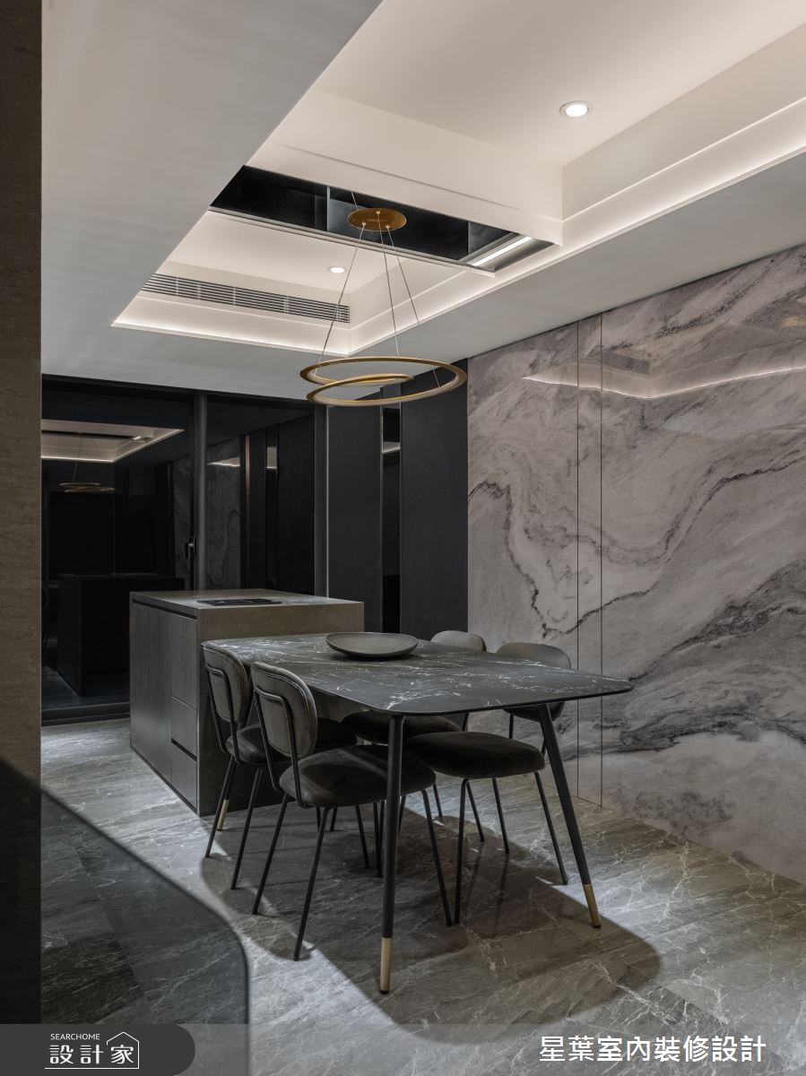 50坪新古屋(10年以下)＿輕奢風餐廳中島案例圖片＿星葉室內裝修設計＿星葉_60_新北50坪輕奢風之10