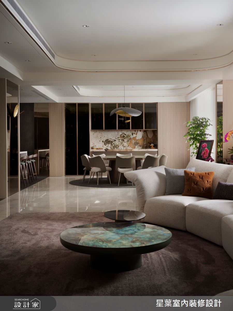 108坪預售屋＿奢華風客廳餐廳案例圖片＿星葉室內裝修設計＿星葉_62_桃園108坪奢華風之25