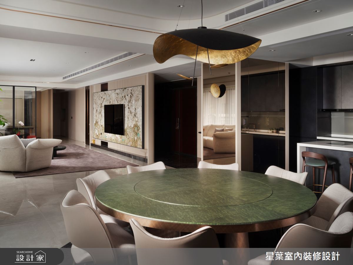 108坪預售屋＿奢華風客廳餐廳案例圖片＿星葉室內裝修設計＿星葉_62_桃園108坪奢華風之4