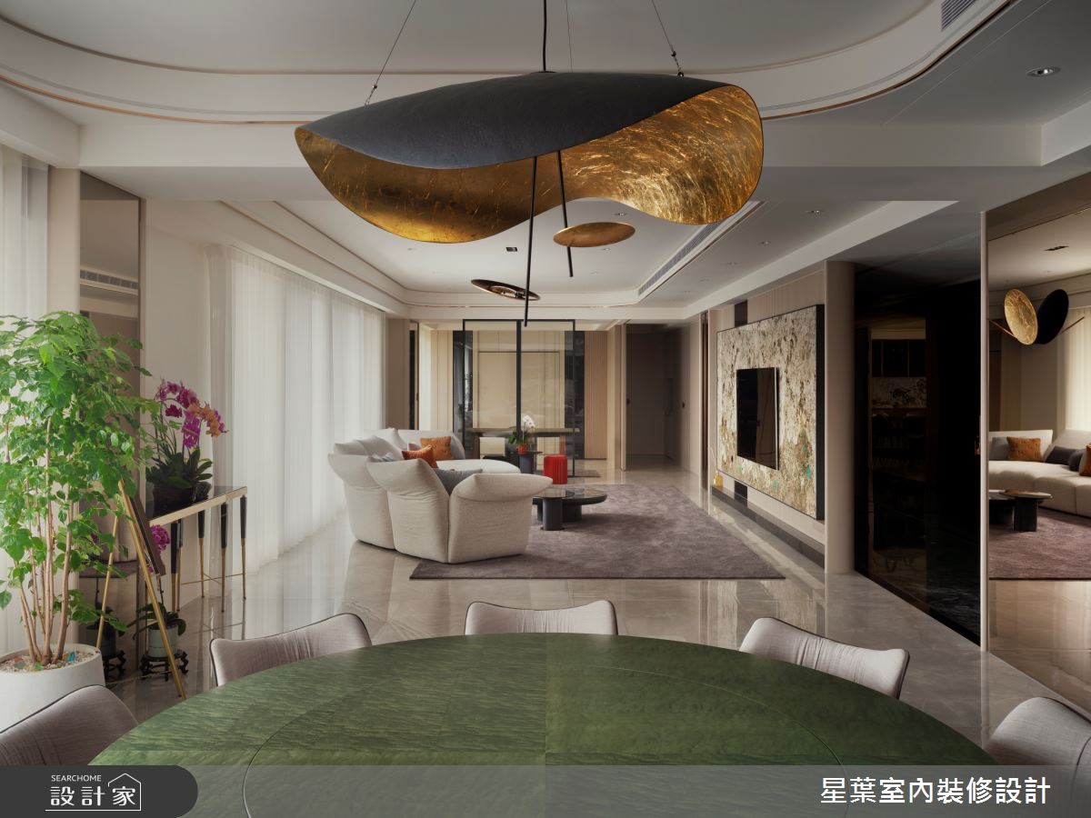 108坪預售屋＿奢華風客廳餐廳案例圖片＿星葉室內裝修設計＿星葉_62_桃園108坪奢華風之5