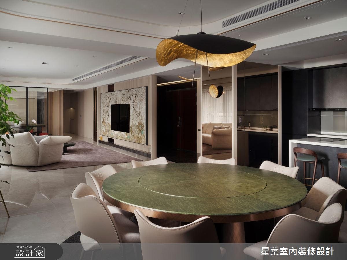 108坪預售屋＿奢華風客廳餐廳中島案例圖片＿星葉室內裝修設計＿星葉_62_桃園108坪奢華風之27