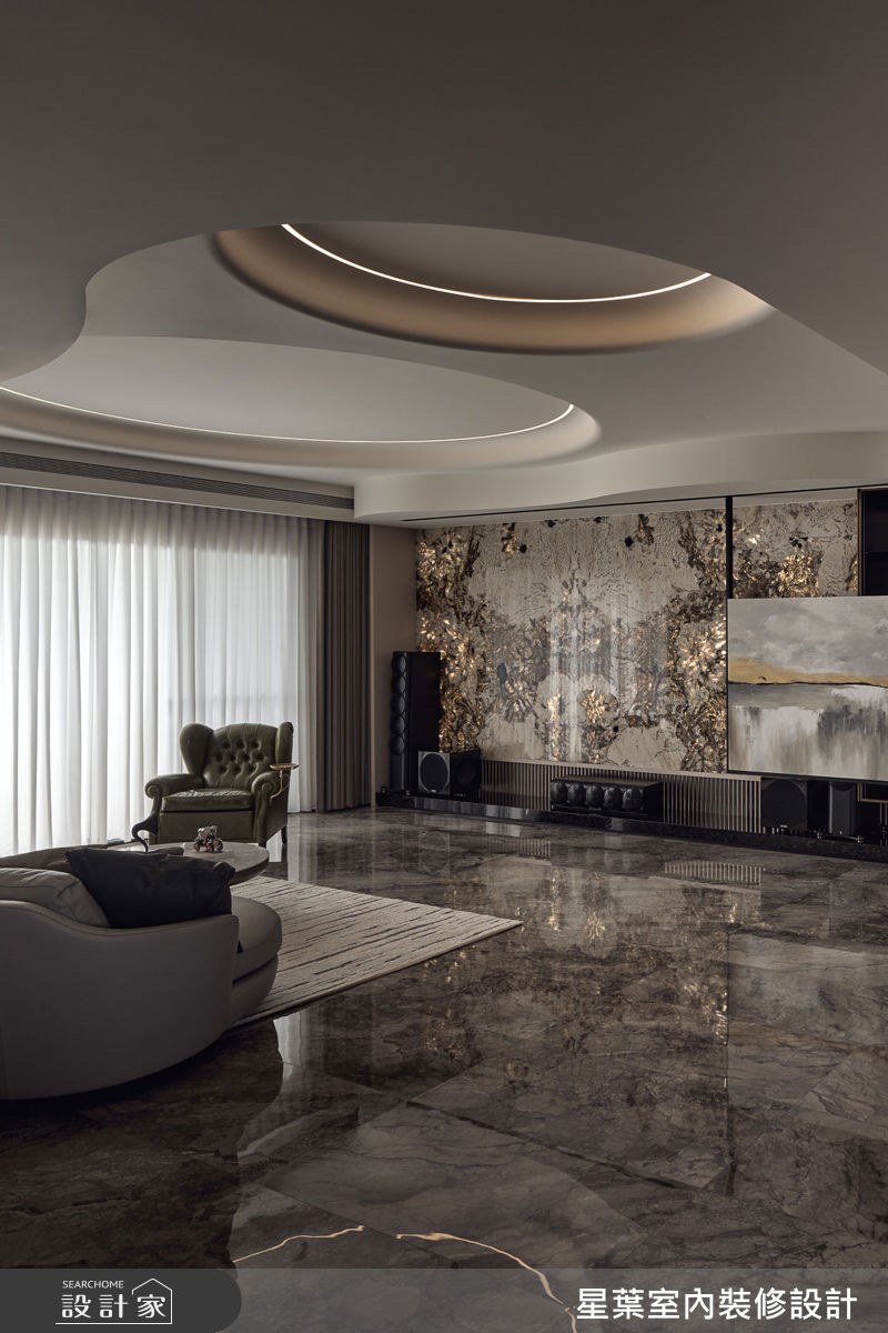 60坪中古屋(5~15年)＿輕奢風客廳案例圖片＿星葉室內裝修設計＿星葉_63_新竹60坪輕奢風之5