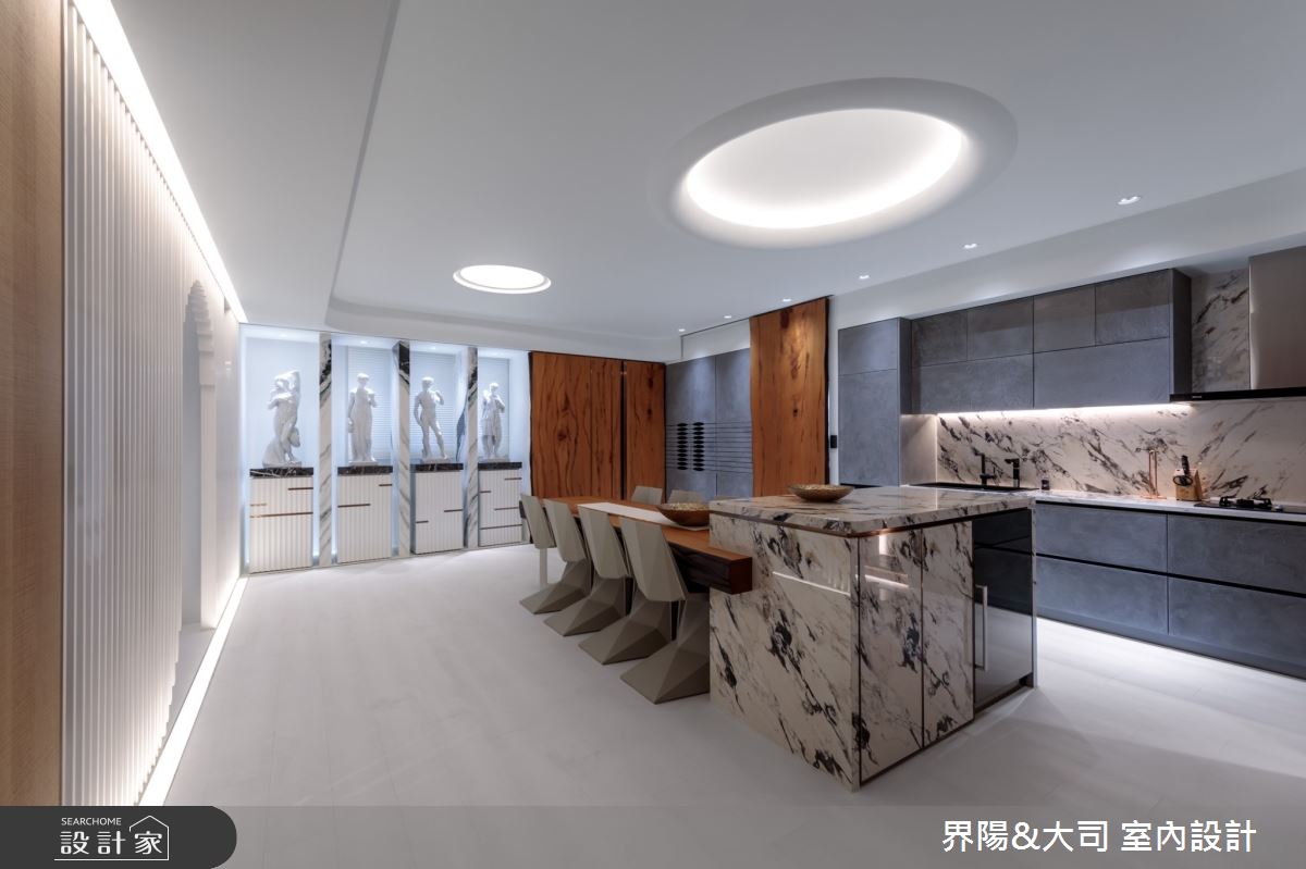 43坪新成屋(5年以下)＿現代風餐廳廚房中島案例圖片＿界陽&大司 室內設計＿界陽_52之5