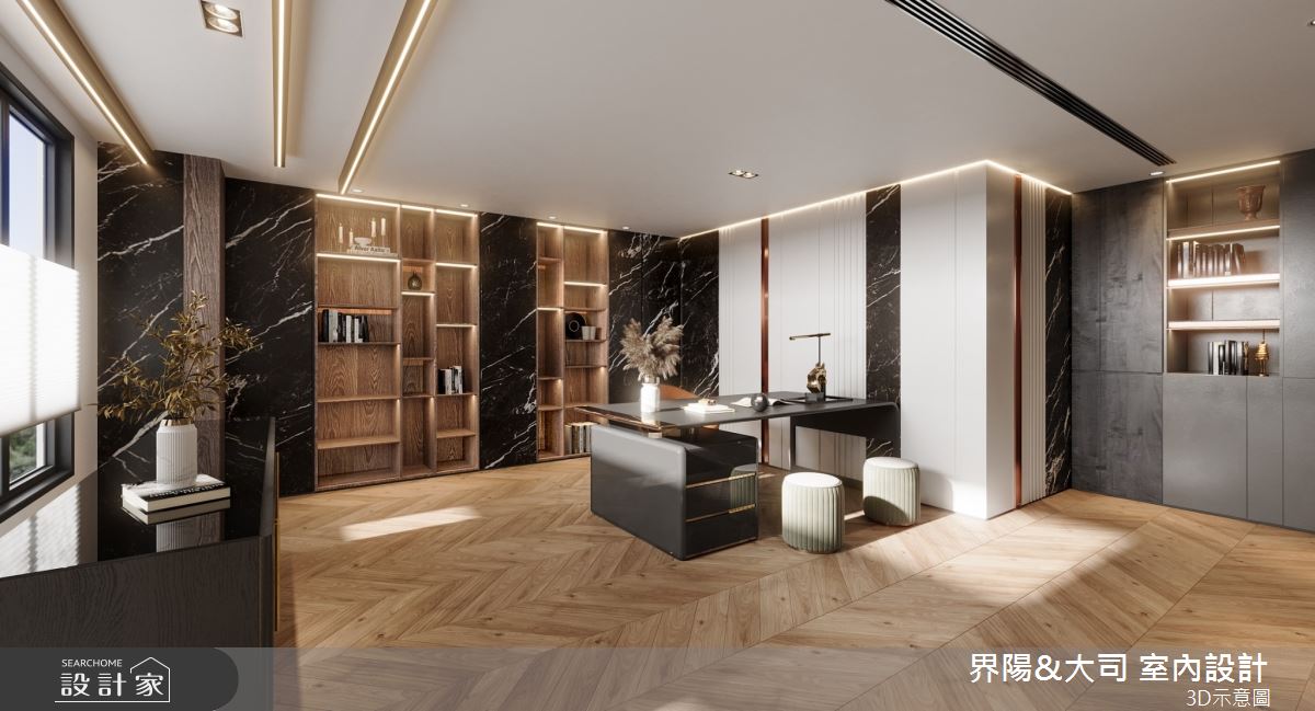 61坪新成屋(5年以下)＿現代風書房工作區案例圖片＿界陽&大司 室內設計＿界陽_65之6