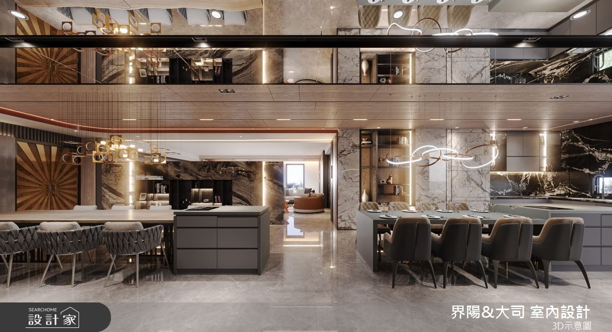61坪新成屋(5年以下)＿現代風餐廳廚房中島案例圖片＿界陽&大司 室內設計＿界陽_65之2