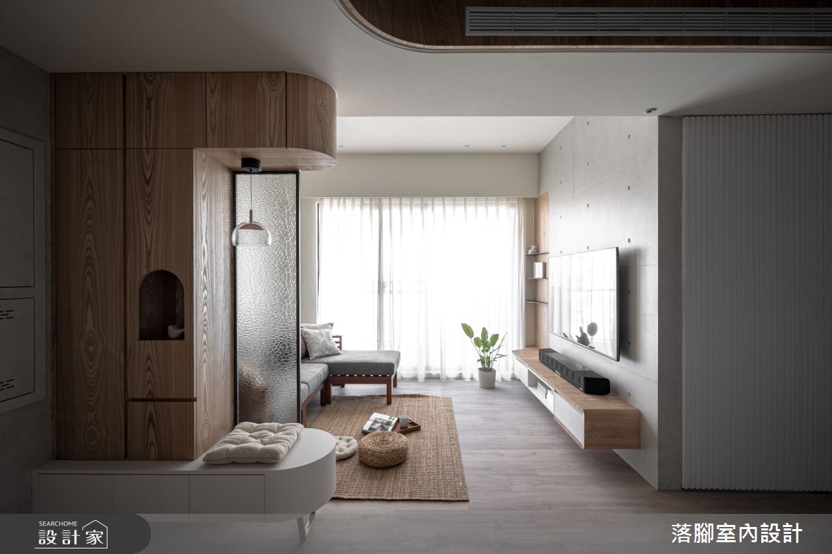 22坪新成屋(5年以下)＿現代風玄關客廳案例圖片＿落腳室內設計＿落腳_光之蒼芎之2