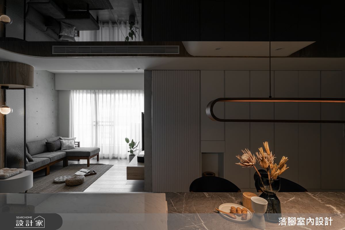 22坪新成屋(5年以下)＿現代風客廳餐廳中島案例圖片＿落腳室內設計＿落腳_光之蒼芎之4