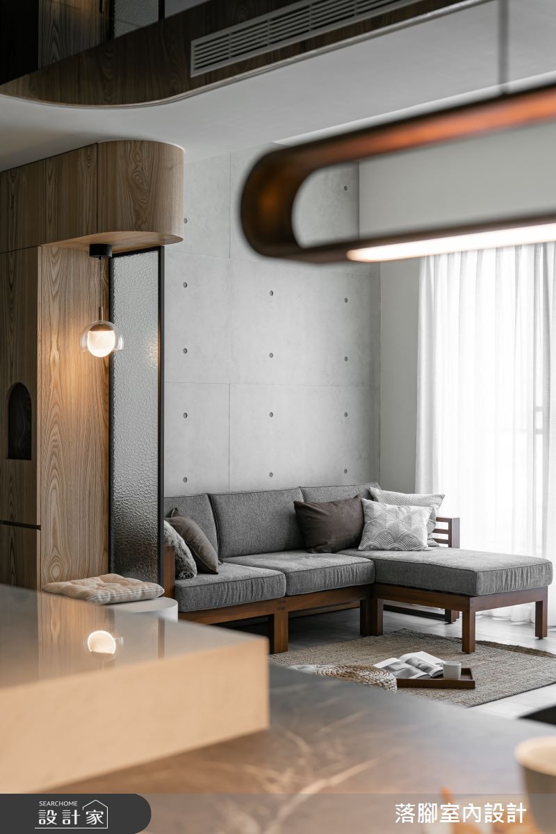 22坪新成屋(5年以下)＿現代風客廳餐廳中島案例圖片＿落腳室內設計＿落腳_光之蒼芎之10