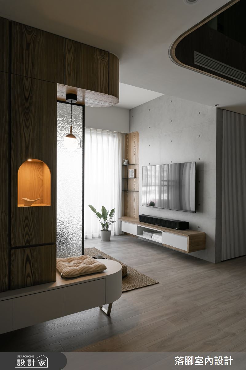 22坪新成屋(5年以下)＿現代風玄關客廳案例圖片＿落腳室內設計＿落腳_光之蒼芎之11