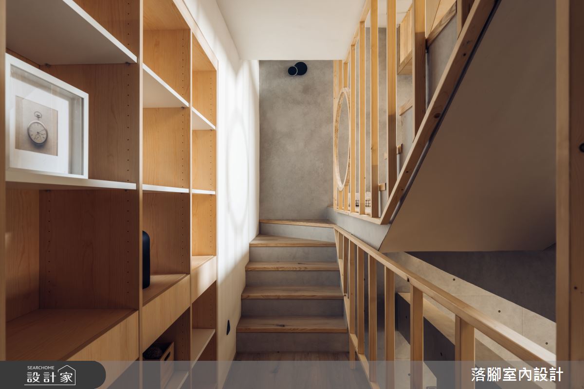 56坪老屋(41~50年)＿混搭風樓梯案例圖片＿落腳室內設計＿落腳_陽春白雪之56