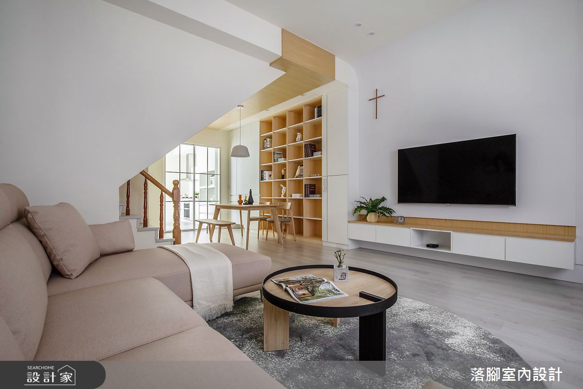 47坪老屋(16~30年)＿北歐風客廳餐廳樓梯案例圖片＿落腳室內設計＿落腳_重生之4