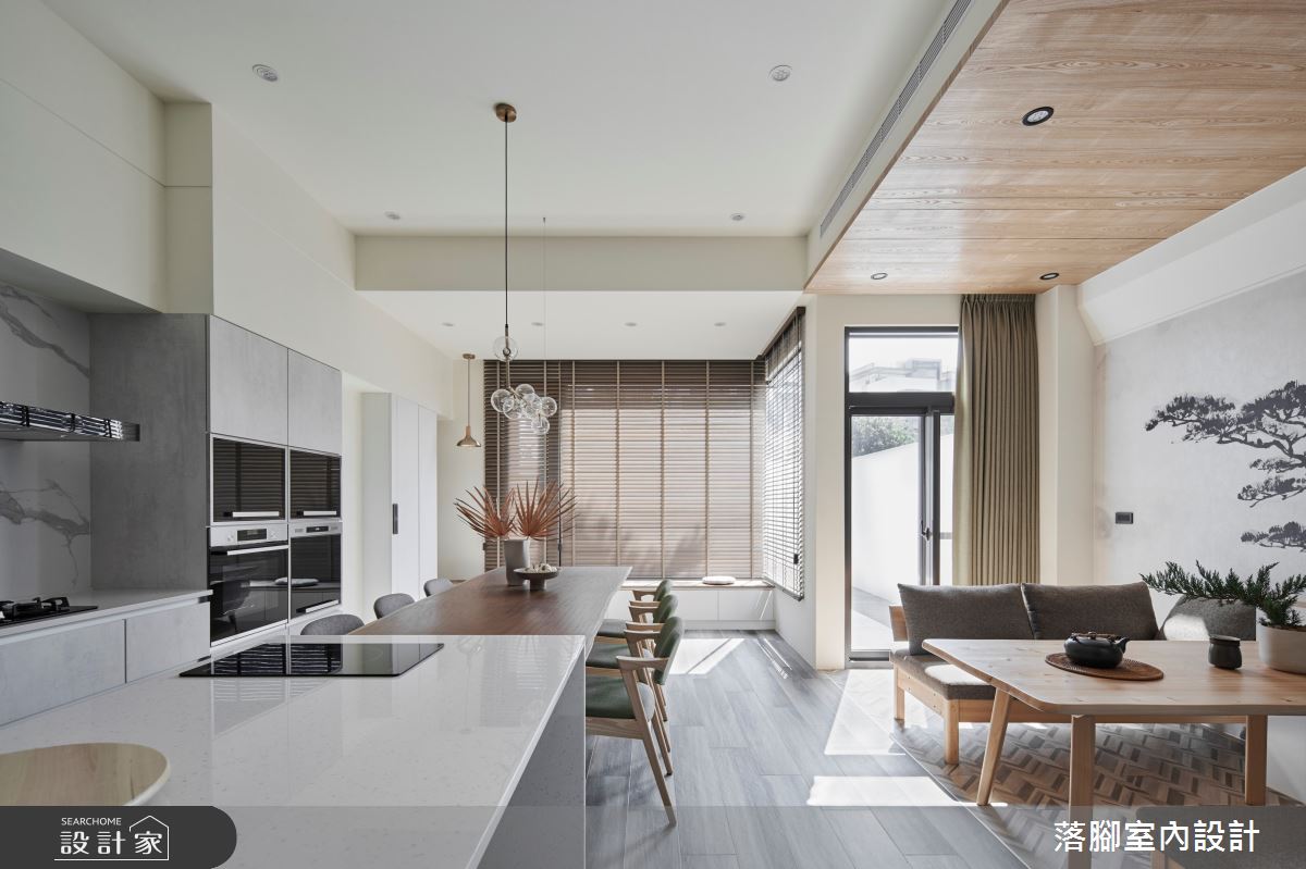 100坪＿現代風餐廳廚房臥榻中島案例圖片＿落腳室內設計＿落腳_迴遊引光之7