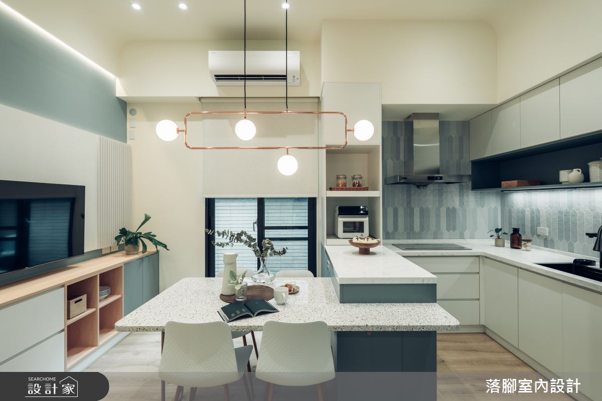 34坪新成屋(5年以下)＿現代風餐廳廚房中島案例圖片＿落腳室內設計＿落腳_日安美好之27