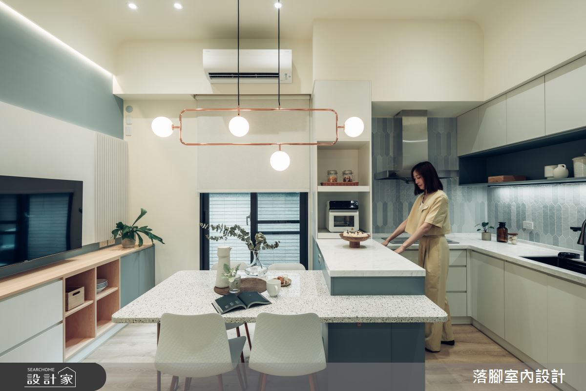 34坪新成屋(5年以下)＿現代風餐廳廚房中島案例圖片＿落腳室內設計＿落腳_日安美好之28
