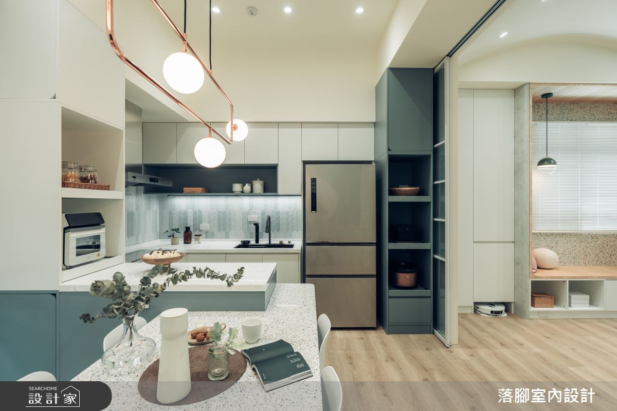 34坪新成屋(5年以下)＿現代風餐廳廚房中島案例圖片＿落腳室內設計＿落腳_日安美好之30