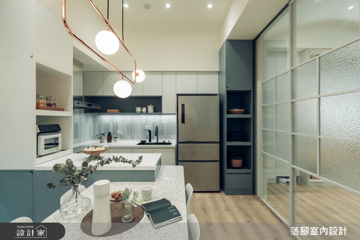 34坪新成屋(5年以下)＿現代風餐廳廚房中島案例圖片＿落腳室內設計＿落腳_日安美好之31