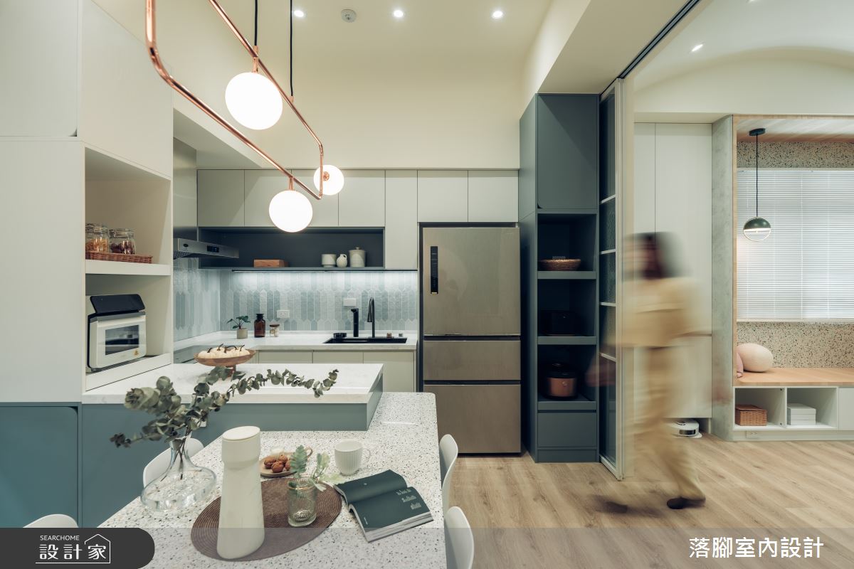 34坪新成屋(5年以下)＿現代風餐廳廚房中島案例圖片＿落腳室內設計＿落腳_日安美好之32