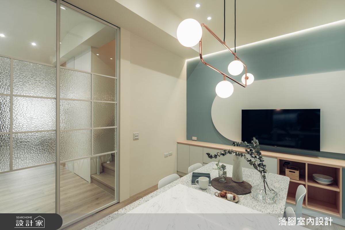 34坪新成屋(5年以下)＿現代風餐廳中島案例圖片＿落腳室內設計＿落腳_日安美好之34