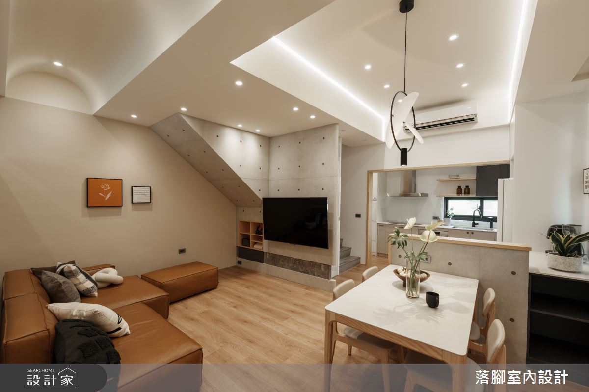 31坪新成屋(5年以下)＿現代風客廳餐廳廚房案例圖片＿落腳室內設計＿落腳_甜心之19