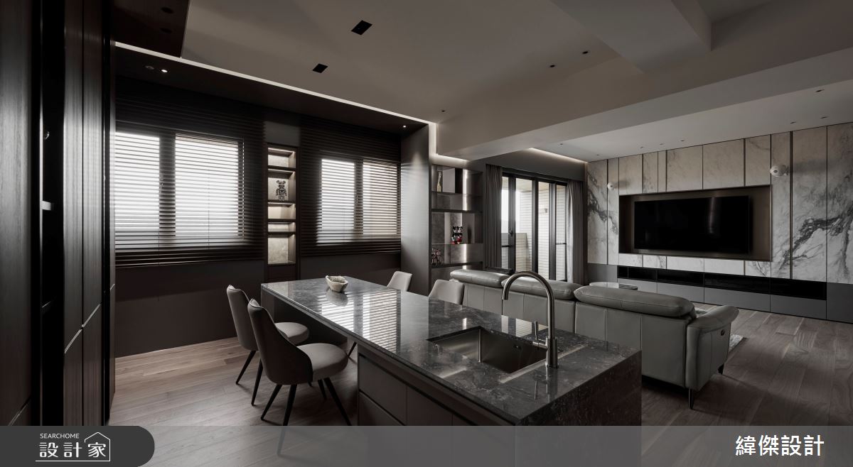 28坪中古屋(5~15年)＿奢華風餐廳中島案例圖片＿緯傑設計＿緯傑_19之7