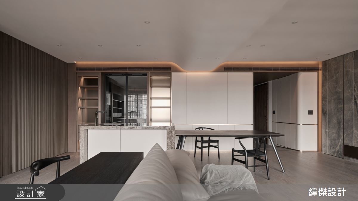 36坪毛胚屋＿現代風客廳餐廳書房中島案例圖片＿緯傑設計＿緯傑_38之5
