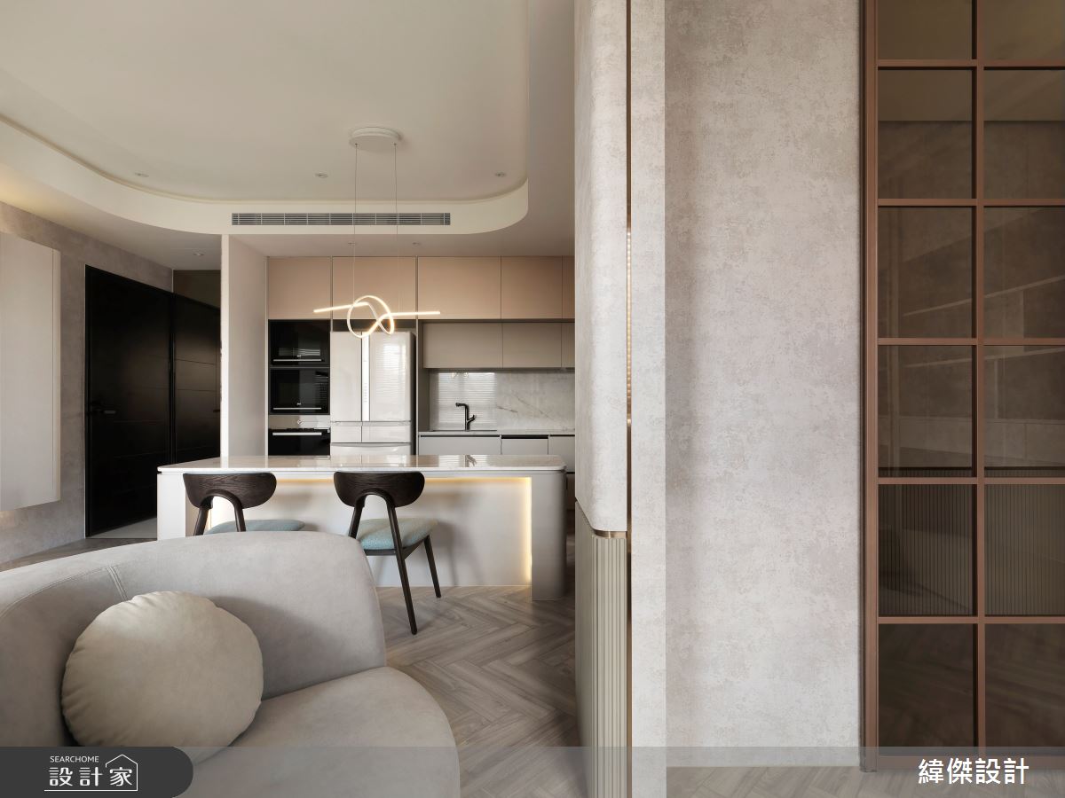 24坪毛胚屋＿現代人文風客廳餐廳廚房吧檯書房中島案例圖片＿緯傑設計＿緯傑_42之20