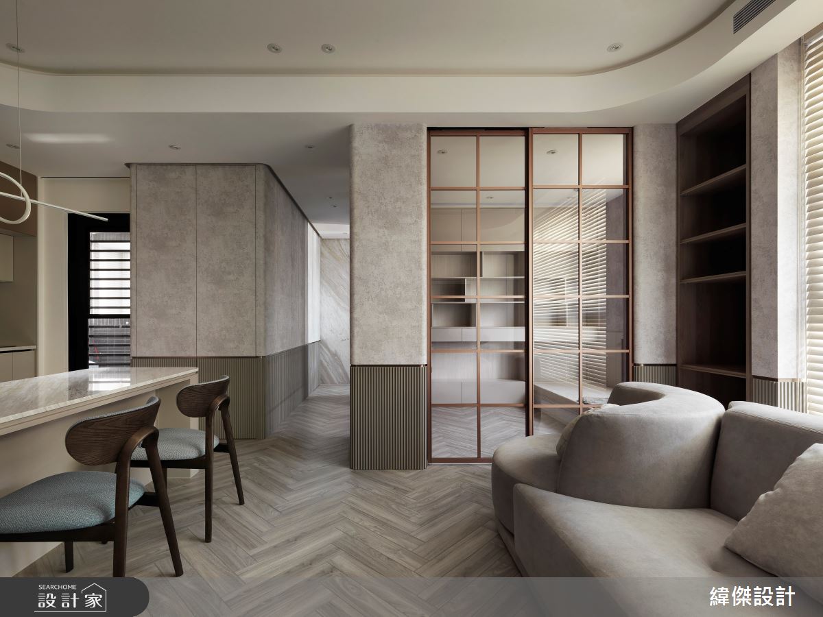 24坪毛胚屋＿現代人文風客廳吧檯書房中島案例圖片＿緯傑設計＿緯傑_42之14