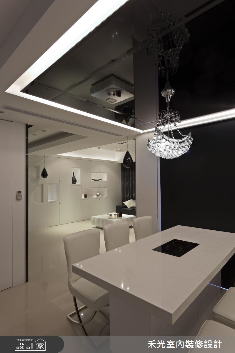 45坪新成屋(5年以下)＿奢華風案例圖片＿禾光室內裝修設計有限公司＿禾光_黑白精品‧極致混搭之8