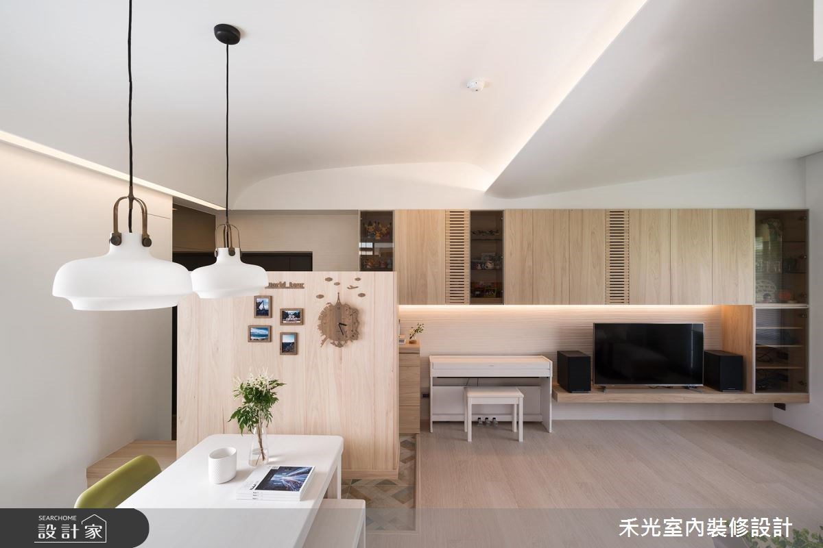 27坪老屋(16~30年)＿簡約風客廳餐廳案例圖片＿禾光室內裝修設計有限公司＿禾光_沐光 ． 書院造之9