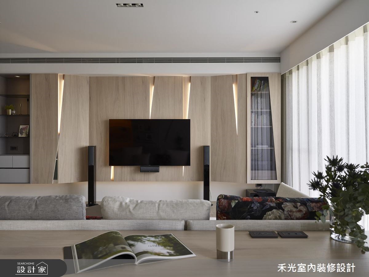 38坪新成屋(5年以下)＿簡約風客廳案例圖片＿禾光室內裝修設計有限公司＿禾光_覺知．光之2