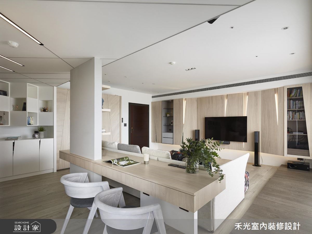 38坪新成屋(5年以下)＿簡約風客廳案例圖片＿禾光室內裝修設計有限公司＿禾光_覺知．光之7